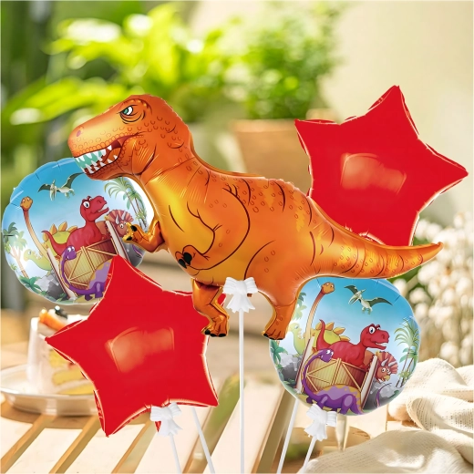 Sada narodeninových balónikov dinosaurus, 5 ks
