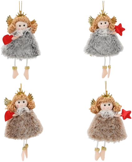 Vianočná závesná ozdoba anjelik 8 × 16 cm