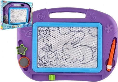 Magnetická kresliaca tabuľka s doplnkami plast 32x24 cm v krabici