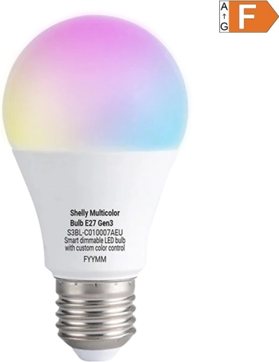 Shelly viacfarebná inteligentná LED žiarovka Multicolor Gen3 E27