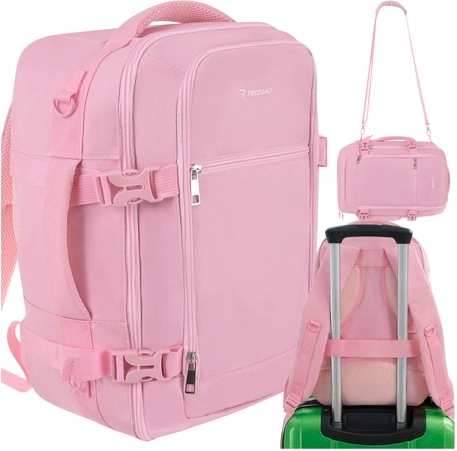 Cestovný kabínový batoh 40 × 25 × 20 cm ružový TRIZAND 2v1
