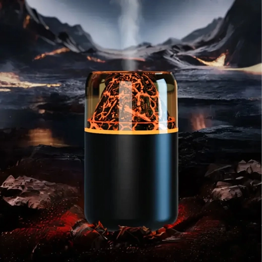 Zvlhčovač vzduchu s LED a efektom sopky – aromaterapia a difuzér vôní