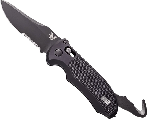 Benchmade auto triage automatický taktický nôž 9 cm, celkom čierny, hliník