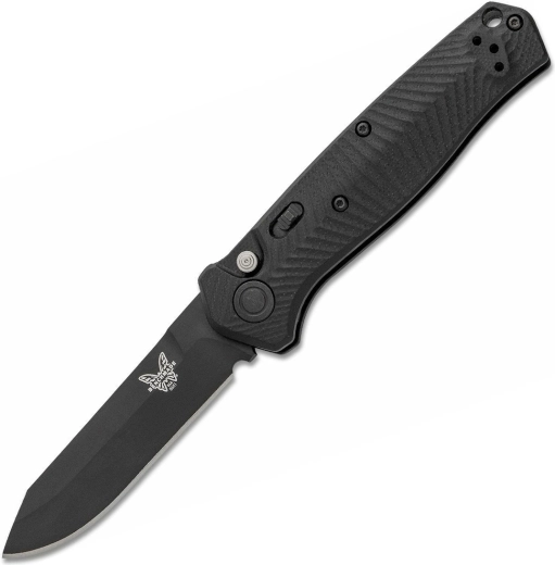 Benchmade Mediator automatický taktický zatvárací nôž, celkom čierny, 8,4 cm, G10