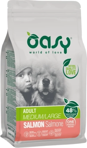 Oasy One Animal Protein Adult Medium/Large s lososom 12 kg