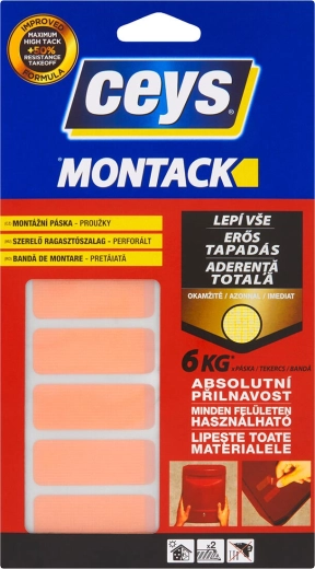 Montážne lepiace prúžky MONTACK EXPRESS 48 × 18 mm, 10 ks