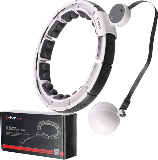 Masážny hula hoop so závažím, magnetmi a počítadlom HMS HHM16 biela