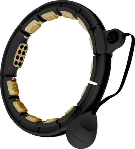 Masážny smart hula hoop so závažím, magnetmi a počítadlom – čierny