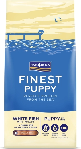 Fish4Dogs Finest malé granuly pre šteňatá s bielou rybou a zemiakmi 6 kg