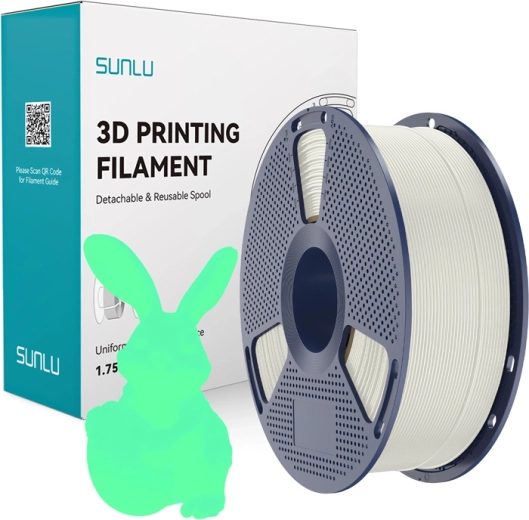 Sunlu PLA filament svietiaci v tme bielo-zelený