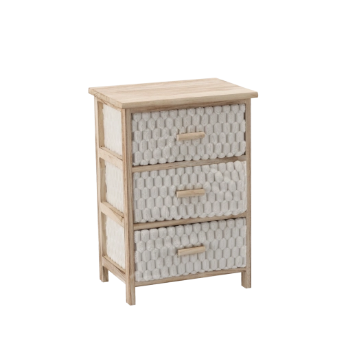 Komoda s 3 textilnými zásuvkami 40 × 29 × 58 cm