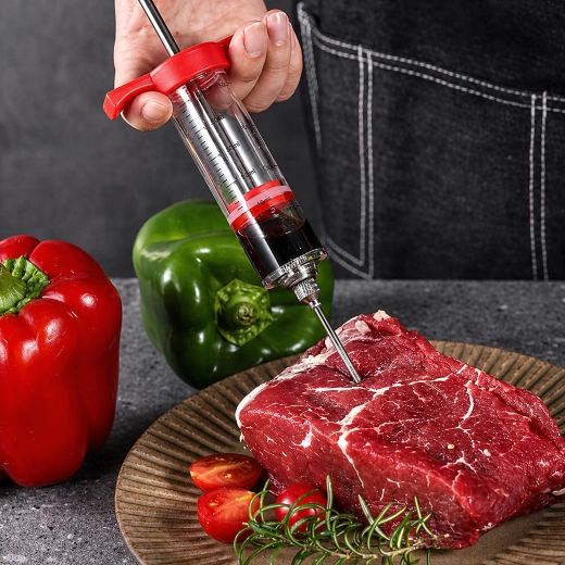 Nastriekavacia injekčná striekačka na mäso 30 ml s 3 ihlami