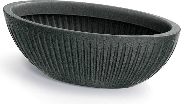 Oválny kvetináč Latia 58 cm čierny granit