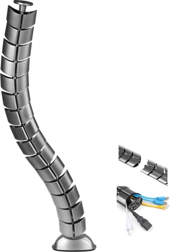 Organizér káblov na stôl MACLEAN MC-768 S, strieborný