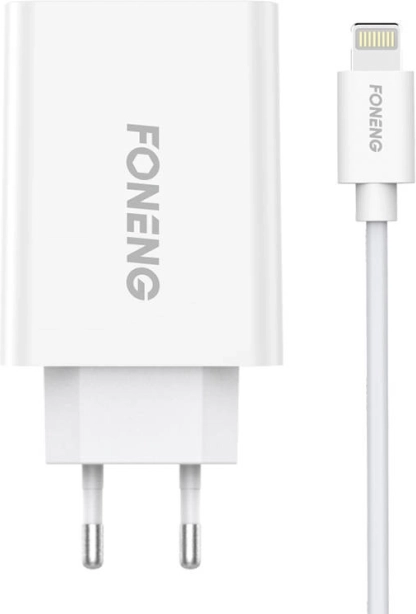Rýchlonabíjačka Foneng s jedným USB portom 10,5 W + kábel USB–Lightning
