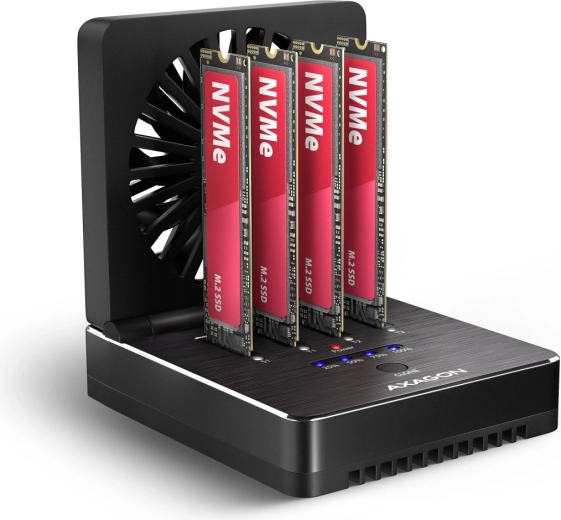 Axagon USB4 dokovacia stanica pre 4× M.2 NVMe SSD s offline klonovaním
