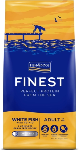 Fish4Dogs granule pre veľké dospelé psy z bielej ryby so zemiakmi 6 kg