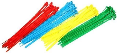 Viazacie nylonové pásky 150 × 2,5 mm, mix farieb (100 ks)