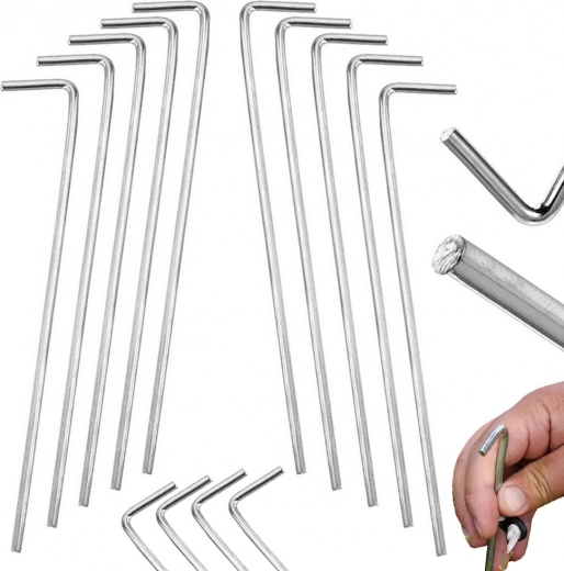 Oceľové stanové kolíky L 24 cm – sada 10 ks