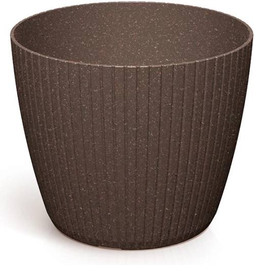 Kvetináč Lamia Eco Wood 15,8 cm – káva