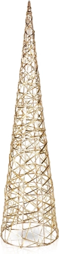 Svietiaci vianočný stromček kužeľ 80 cm, 40 LED, zlatý