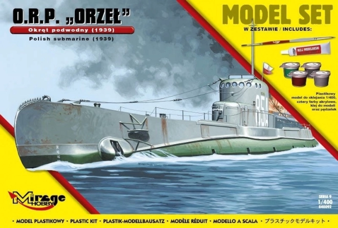 ORP Orzeł – poľská ponorka z roku 1939, model na lepenie 1:400, štartovacia sada