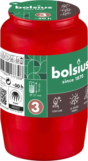 Náplň do cintorínskeho lampáša Bolsius 50 hodín červená