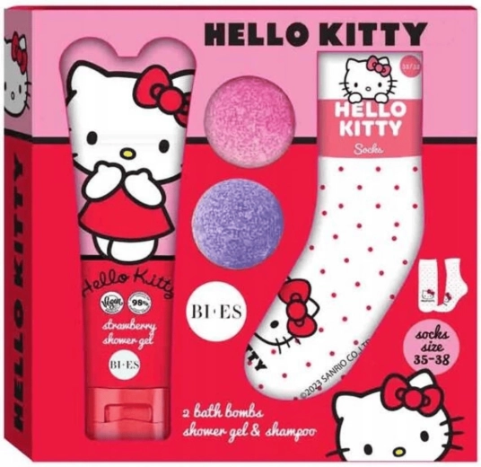 Darčeková sada Hello Kitty do kúpeľa a sprchy so šampónom a ponožkami