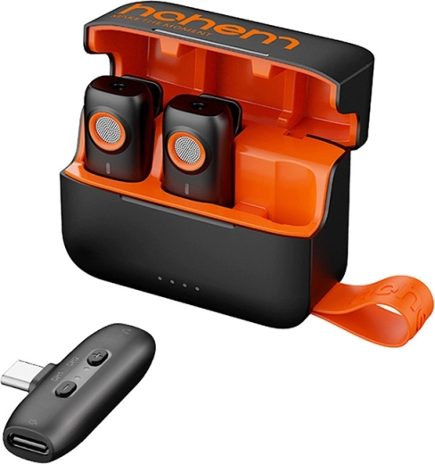 Bezdrôtový mikrofónový systém Hohem MIC-01 (2 vysielače, 1 prijímač) USB‑C s nabíjacím puzdrom