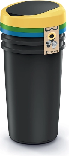Súprava odpadkových košov Compacta R s výklopným vekom 3×25 l