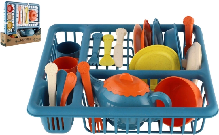 Detská sada riadu s odkvapkávačom – plastový set na hranie