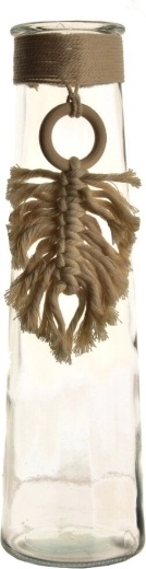 Sklenená váza Macramé 9 × 9 × 35 cm