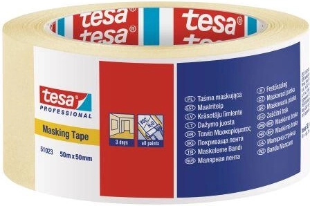Krepová maskovacia páska 50 mm × 50 m žltá Tesa
