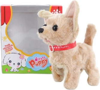 Chodiaci hnedý psík na batérie