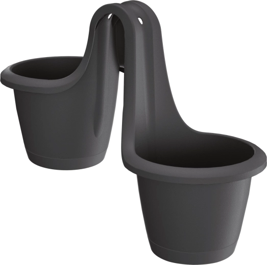 Závesný kvetináč Respana Twins 46,3 cm antracit