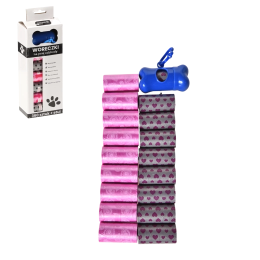 Vrecká na psie exkrementy s dávkovačom, 360 ks