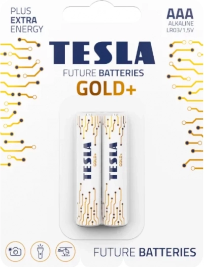 Alkalické batérie AAA Tesla Gold+ 2 ks
