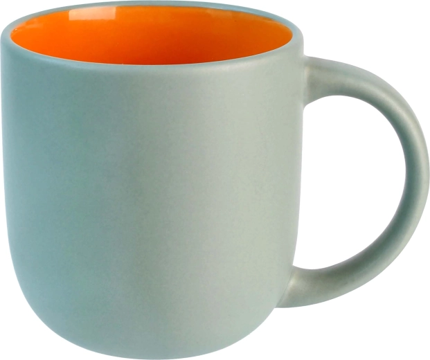 Keramický hrnček 435 ml zeleno‑oranžový