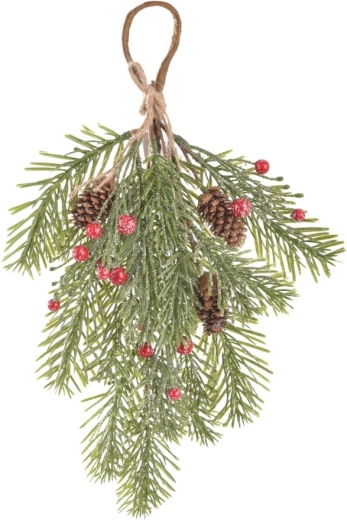 Závesná dekoratívna vetvička s bobuľami 37 cm