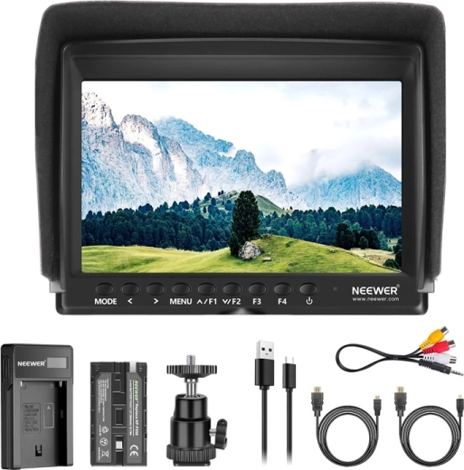 Neewer F100 prenosný monitor s USB nabíjačkou a batériou NP-F550