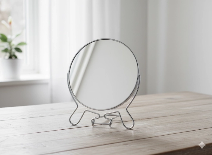 Kozmetické zrkadlo na líčenie, čierne, kompaktné