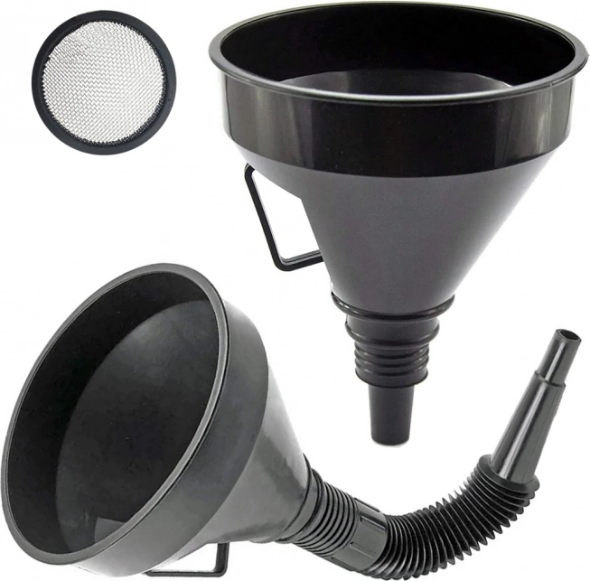 Veľký plastový palivový lievik s sítkom