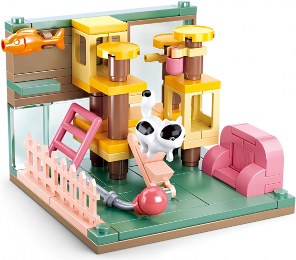 Sluban Mini Stavebnica Kútik pre mačky
