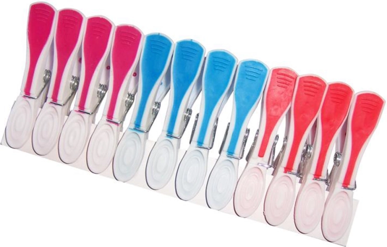 Plastové protišmykové štipce na bielizeň, 12 ks