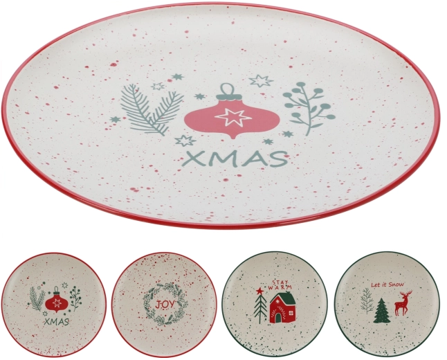 Vianočný tanier z kameniny 26,5 cm