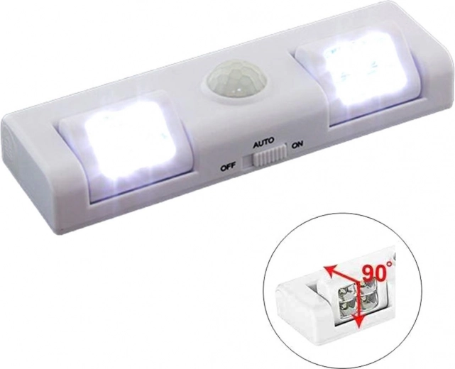 Zd26a lampa 8 led detektor pohybu biela