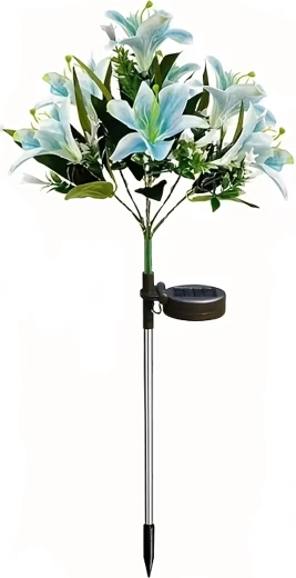 Solárna záhradná lampa v tvare ľalie – dekoratívny LED kvet do záhona