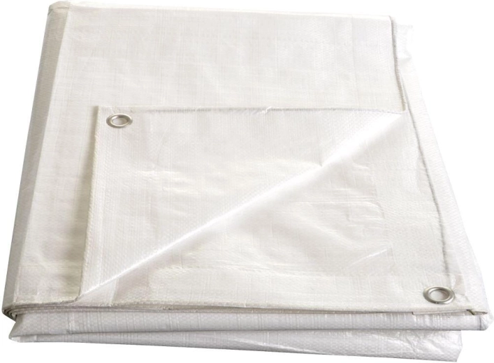 Biela kašírovaná plachta s okami 4 × 5 m, 140 g/m²