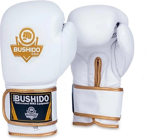 Boxerské rukavice DBX BUSHIDO – bielo‑zlaté – 10 oz