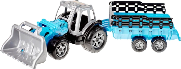 Traktor s vlečkou a nakladačom